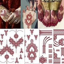 Lace Flower Henna Tattoo Waterproof Temporary Fake Tattoo Red Tattoo Sticker