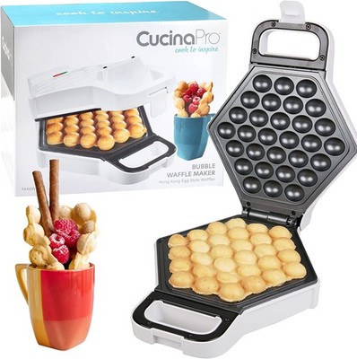 Bubble Waffle Maker Electric Nonstick Hong Kong Egg Waffler Iron Griddle w