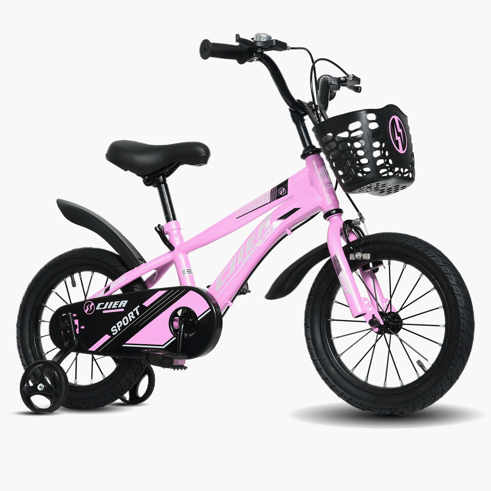 16 Inch Kids Bike with Training Wheels for Boys Girls Ages 3-5 Pink