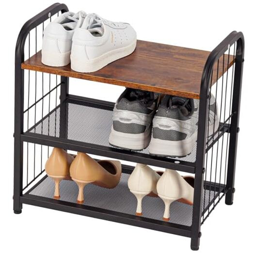 Shoe Rack, 3-Tier Shoe Organizer 17.32