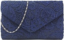 Women's Elegant Envelope Clutch Bag Evening Wedding Party Prom Handbag with Chai
