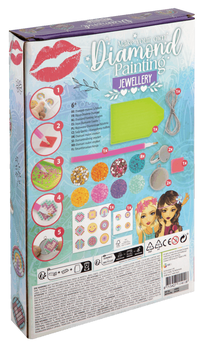 Totum Besties Creative Designer Make Your Own Diamond Painting Jewellery Set