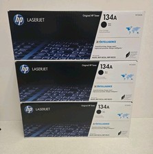HP 134a W1340A Black Toner Cartridge Lot Of 3