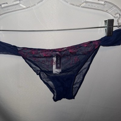 Adore Me Floral mesh Cheeky Panty NEW Large Blue 12052 Medvlblu