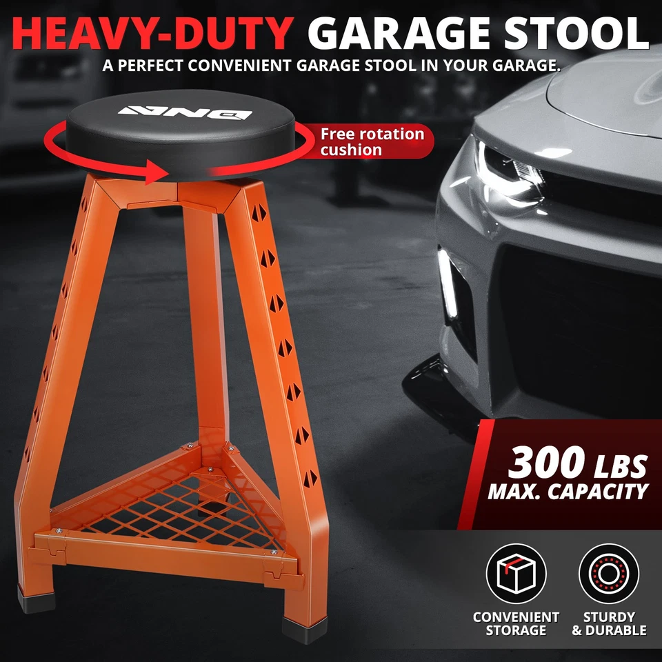 Heavy Duty Metal Steel Mechanics Garage Work Shop Stool Chair Rotate Seat Red - Image 2 of 4