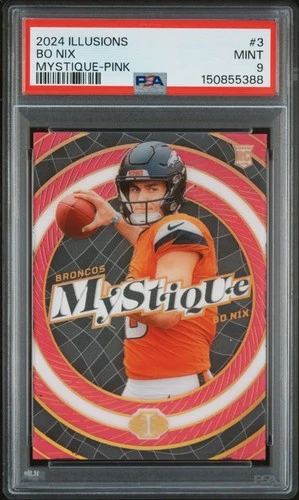 2024 PANINI ILLUSIONS MYSTIQUE PINK #3 BO NIX ROOKIE RC 5/399 PSA 9