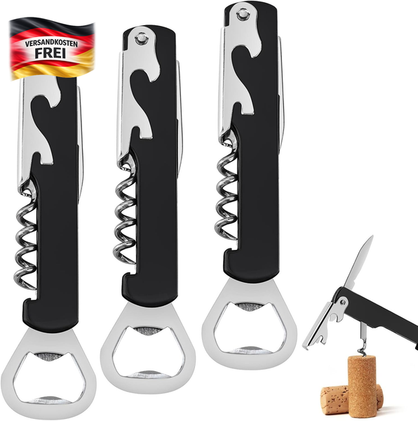 Profi WeinöFfner 3-In-1 Korkenzieher FlaschenöFfner FüR Barkeeper & Hobby-image