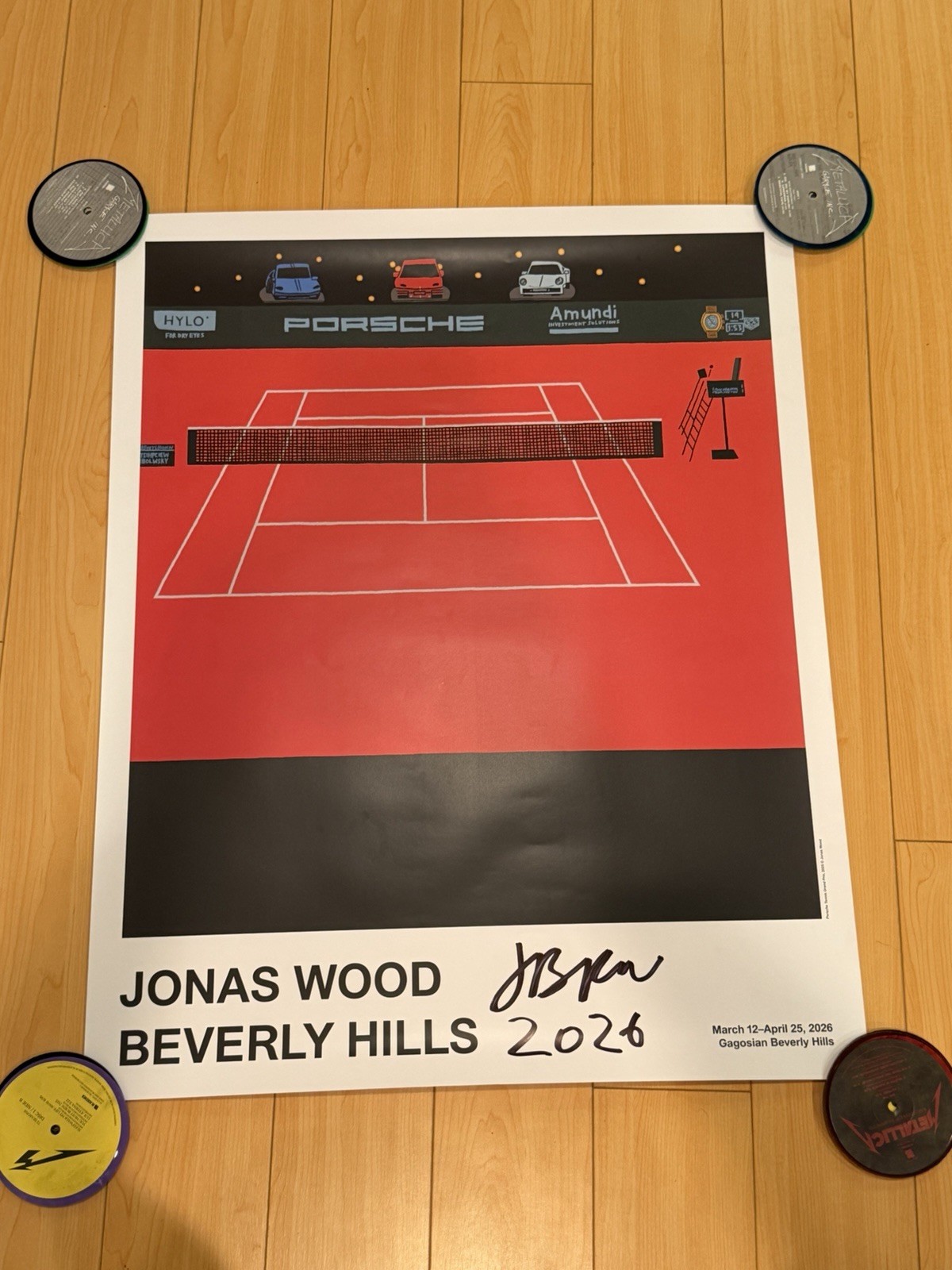Jonas Wood Signed Poster-Porsche/Beverly Hills Tennis 2026-Autographed