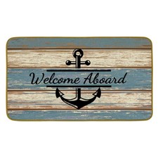 Welcome Nautical Theme Decorative Doormat, Anchor Boat Floor Mat