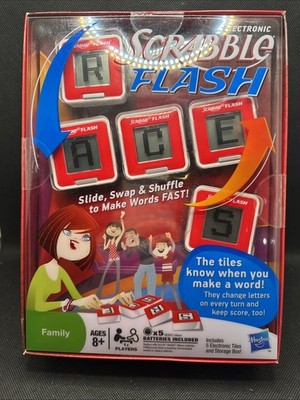 New SCRABBLE FLASH Electronic Word Hasbro 2010 Family Age 8+ Game Gift 