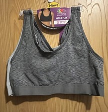 NEW 2-pack Fruit of the Loom Ultra Flex women  s size XL sports bras lightweight