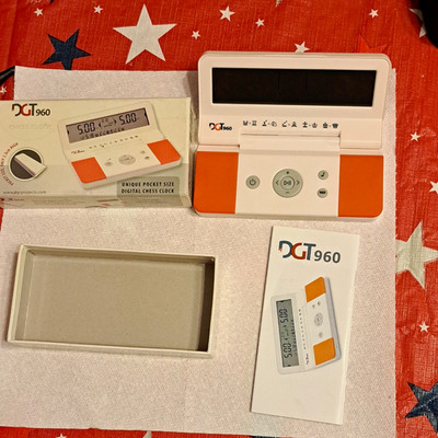 DGT 960 Digital Chess Clock Timer White/Orange Plastic MPN 960