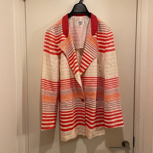 Valentino Boutique / Miss V, VALENTINO miss V marine giacca a righe cappotto bluson donna vintage originale