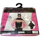 Wet Look Hooded Cat Cape Mask Halloween Costume Cosplay OS -NWT