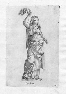 Cavalieri - Ceres Roman statue Ancient Rome mythology Radierung etching 1585