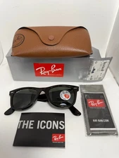 Ray-Ban RB2140 Wayfarer Tortoise Frame Green Polarized Lens 50-22-150