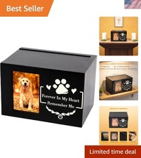 Pet Urns for Dogs or Cats Ashes,Medium Wooden Funeral Cremation Memorial Box wit
