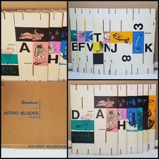 Original Full Set - Six 1969 ASTRO BLOCKS by Dennison Unfolded in Original Box