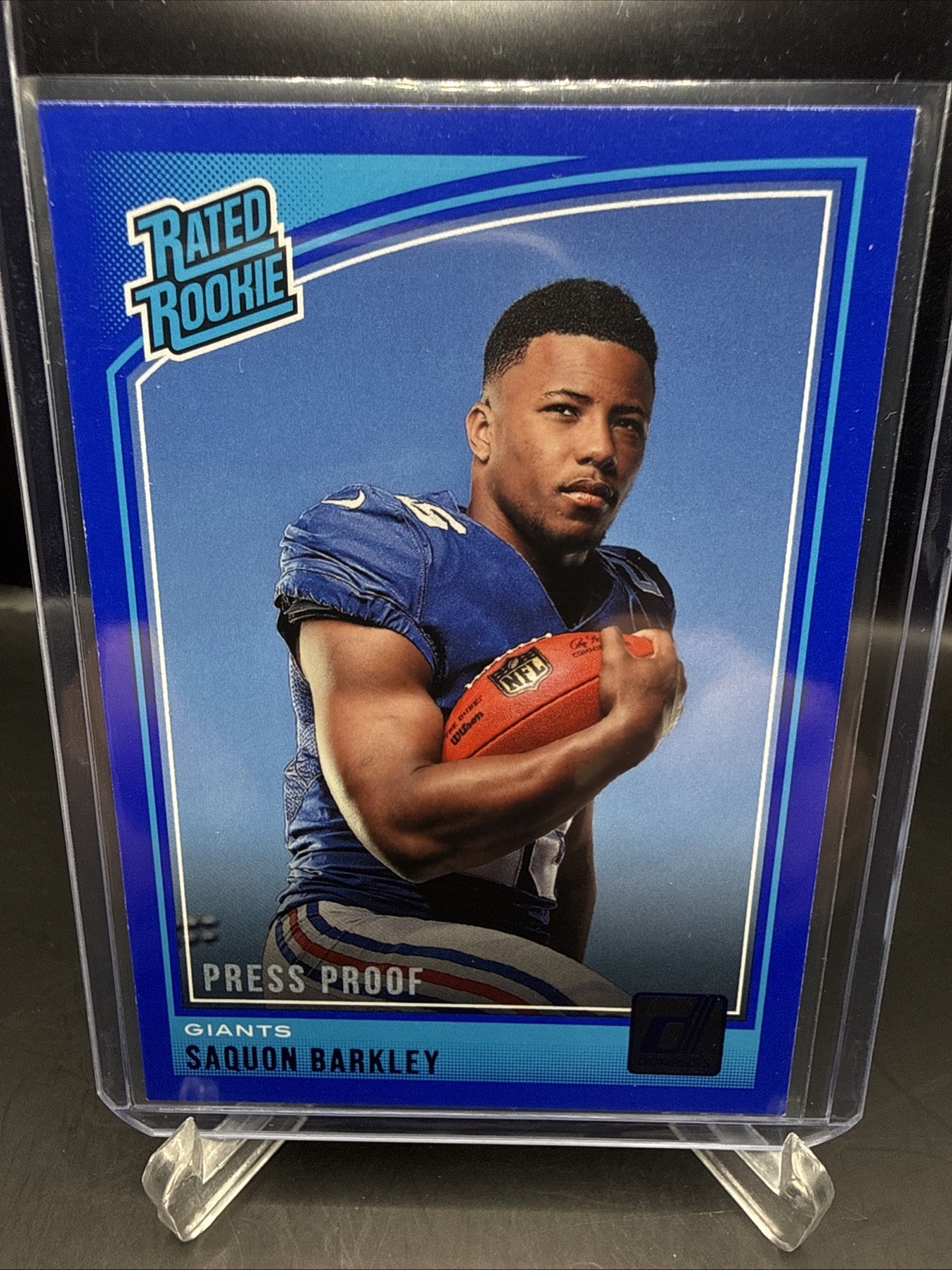 Saquon Barkley Panini Donruss #306 Blue Press Proof