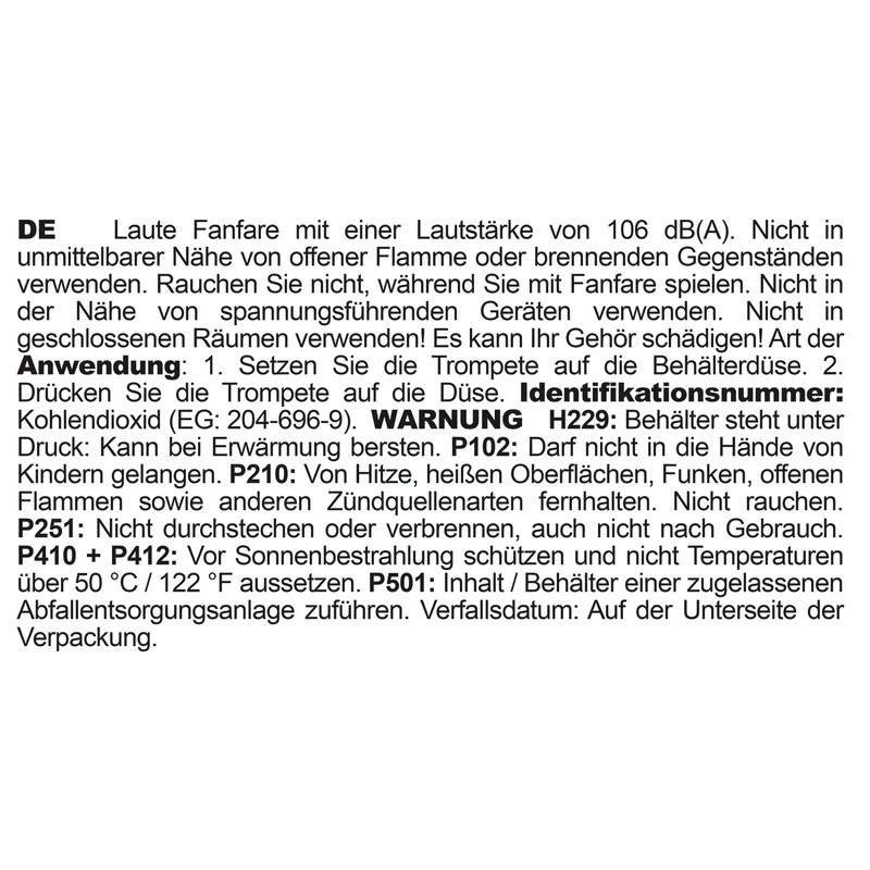 AABCOOLING SIGNA HORN 75g FAN-TRÖTE FANFARE DRUCKLUFT TROMPETE DRUCKLUFTFANFARE - Bild 2 von 4