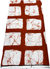 African Ankara Wax Print,100 Cotton,Sell by 6 Yards-Burnt Orange White