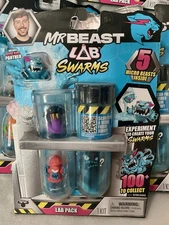 Mr Beast Lab Swarms Test Tube Lab 5 Pack w/Ultra Rare Panther-Alpha Series Swarm
