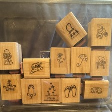 Stampin' Up Wood Rubber Stamp Set Friends Mixed Themes Assorted Designs