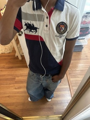 US Polo Assn. Poloshirt Shirt Kurzarmshirt Navy Weiß Vintage Selten Gr. M