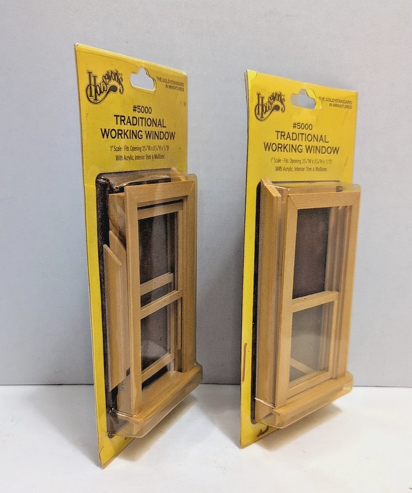 Housework's Dollhouse Miniature 2pc Traditional Working Windows #5000 1:12 Scale - Image 2 of 3