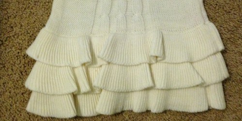 NWT Girls Ruffle Ivory Knit Sweater Dress Size 4 TWO LEFT Great with Boots - Picture 2 of 4