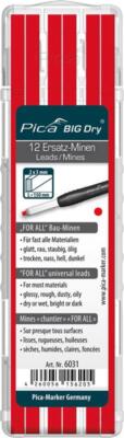 Pica BIG Dry Baumarker - Ersatzminen FOR ALL Bau-Mine rot (12 Stück)