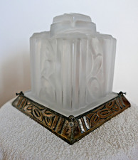 ART DECO verre moulé DEGUE France No:261  lampe bureau ou plafonnier