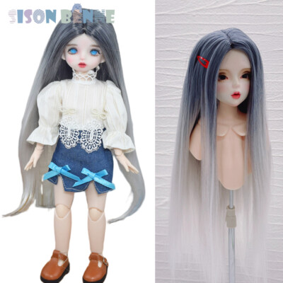 Long Straight Doll Wig Color Gradient Wig 1/3 1/4 1/6 BJD Doll