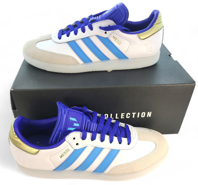 Adidas Samba Lionel Messi ID3550 White Lucid Blue Burst Gold Adidas Samba Lionel Messi ID3550 White Lucid Blue Burst Gold