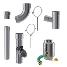 Dachrinnenset Titanzink DN100 Fallrohrsystem Dachrinnen Komplettset