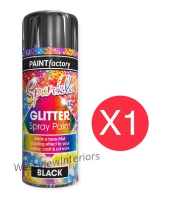 Glitzernd schwarz Glitzer Sprühfarbe schillernder Effekt Hobby Handwerk Kunstwerk 200ml