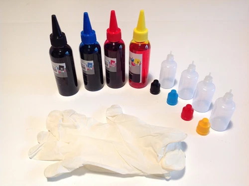Inchiostro per stampanti 400ml kit 4 flaconi Inchiostro universale inkjet