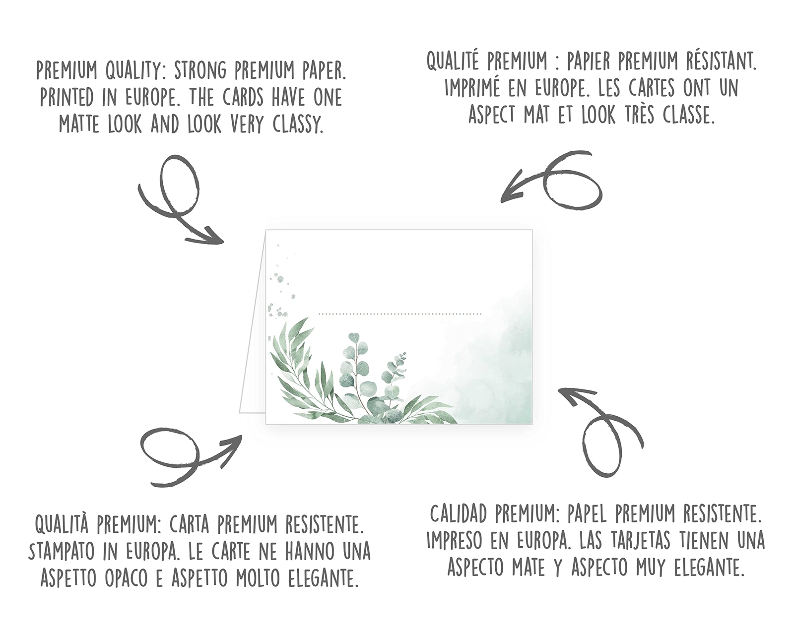 50 Premium Tischkarten Set - Namenskarten Für Hochzeit, Geburtstag & Feiern