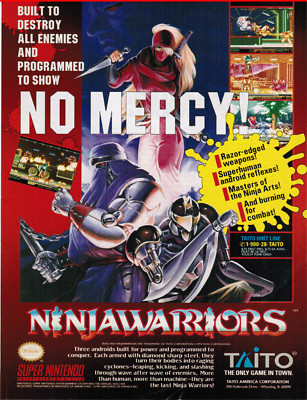 Taito Ninja Warriors SNES Video Game Vintage Print Ads / Poster Promo Art