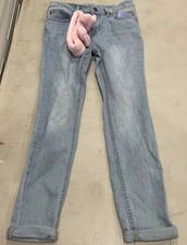 Vigoss Girls The Jagger Skinny Jeans Light Blue W/Headband Size 12 NWT
