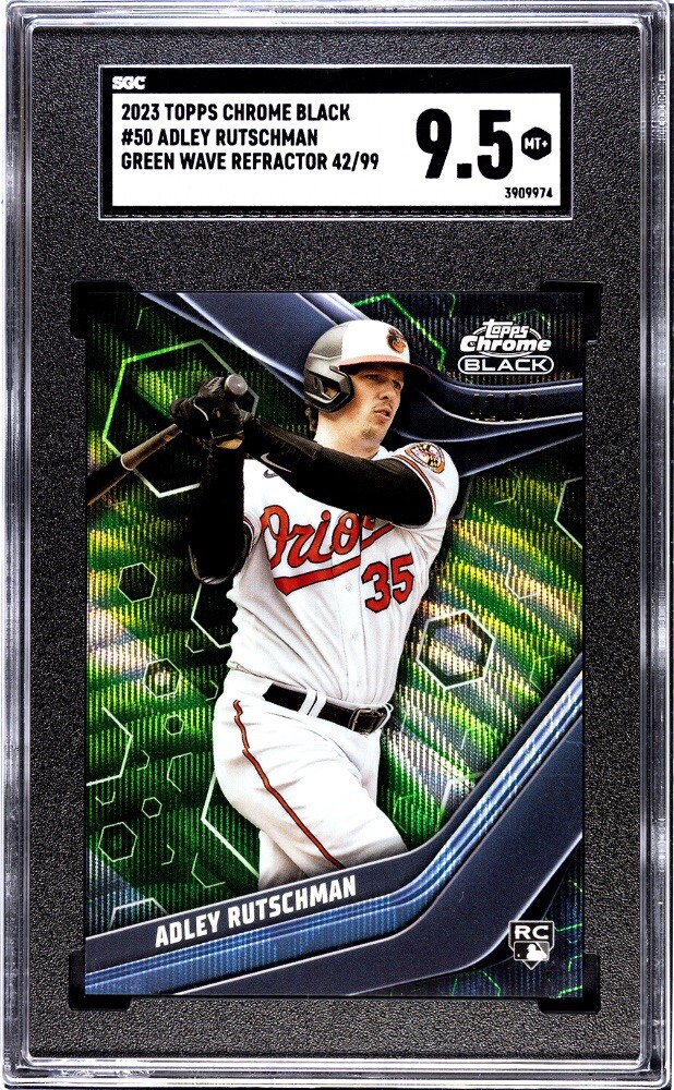 2023 Topps Chrome Black Adley Rutschman Green Wave Refractor 2023 Topps Chrome Black Adley Rutschman Green Wave Refractor