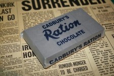 WW2 Cadburys chocolate ration display bar - home front chocolate