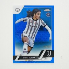 2022-23 Topps Chrome UEFA Women's EVELINA DULJAN Blue Mojo Refractor RC /250