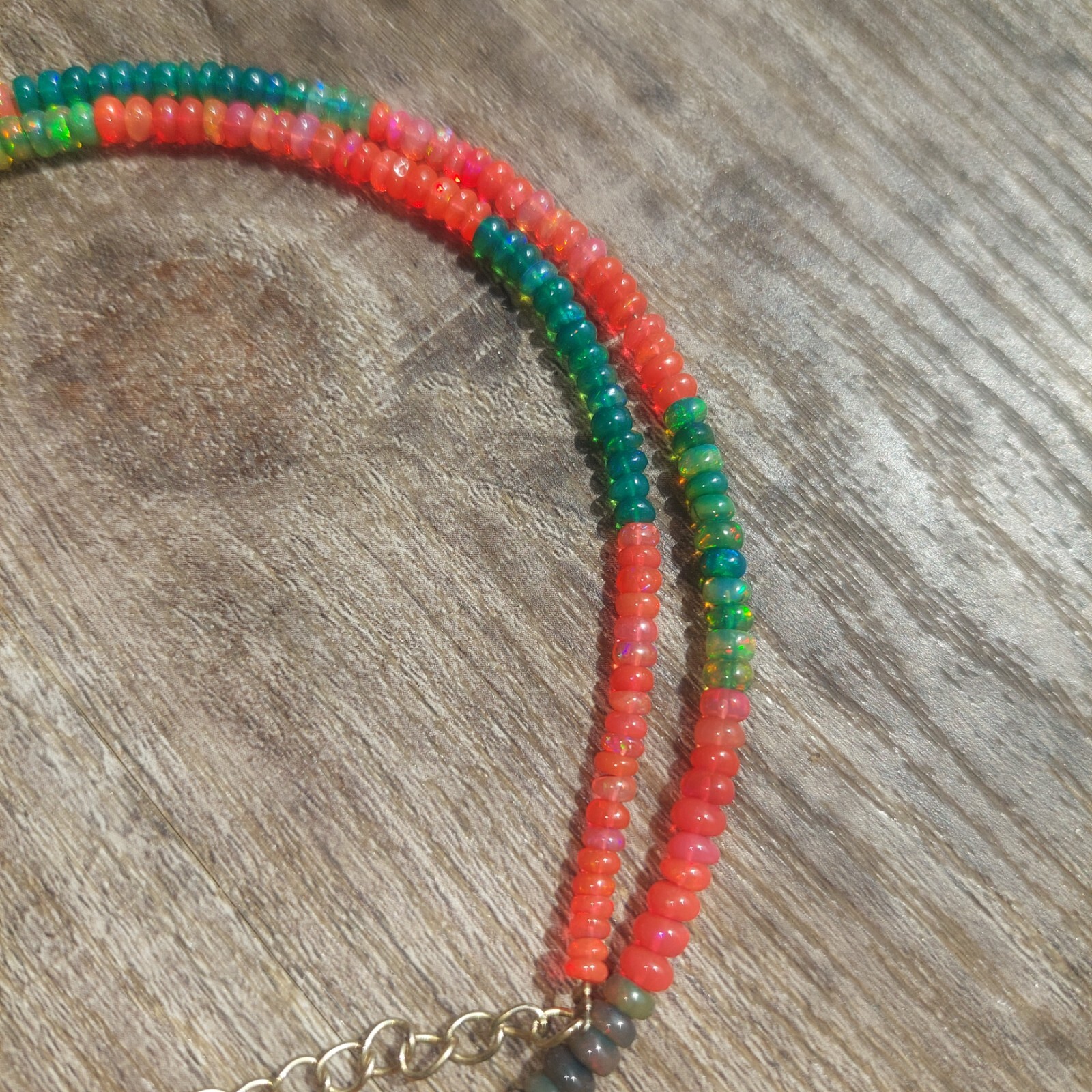 Multi-colored beaded Opal Necklace - image 13