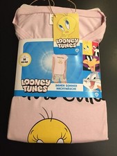 NEU LOONEY TUNES TWEETY PYJAMA SET KURZ DAMEN M 40-42 SHORTY SCHLAFANZUG ROSA