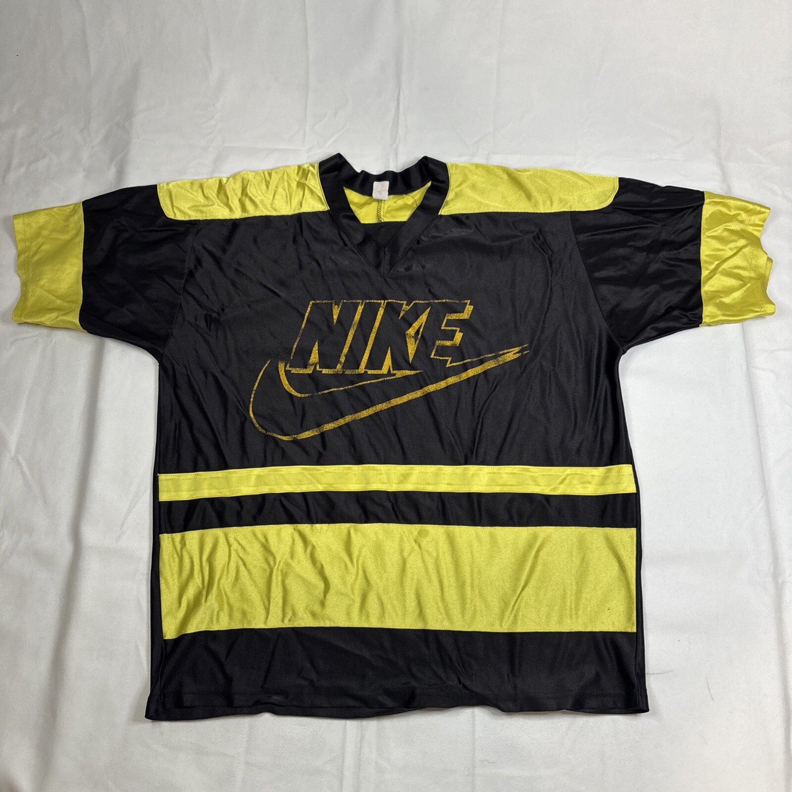 Vintage Nike Y2K Black Yellow Jersey Cut Tag XXL Short Sleeve