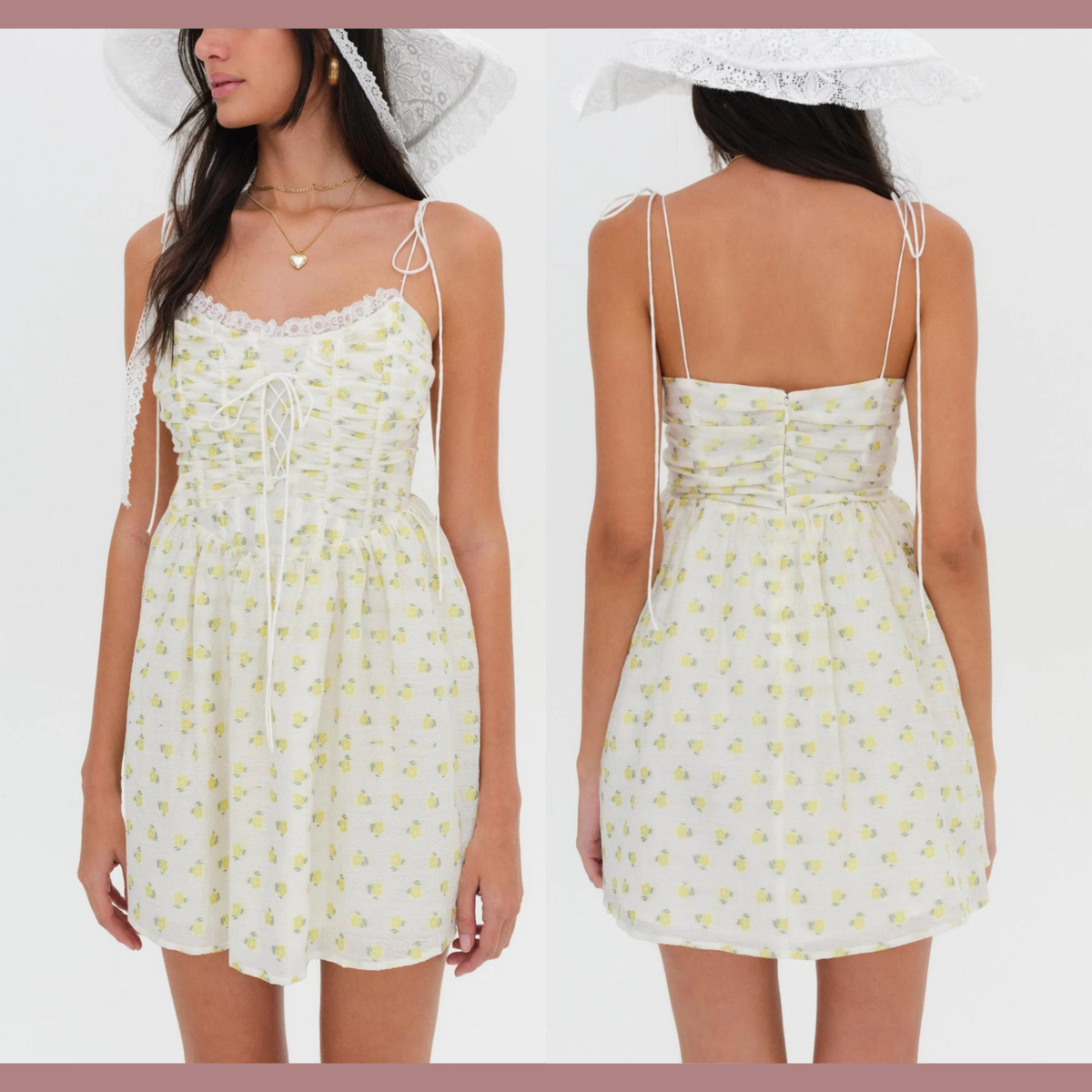 NWT $249 For Love & Lemons [ Medium ] Floral Kiela Mini Dress