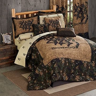 Browning 3d Buckmark 6 Pc Twin Comforter Set Hunting Deer Cabin