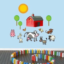 Farm Scene Printed Wall Decals Wall Stickers - Animals, Kids, Nursery, Barn