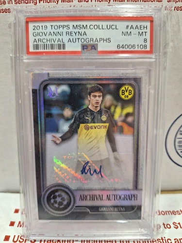 2019 Topps Museum UEFA Giovanni Reyna Auto Rookie /99 RC PSA 8
